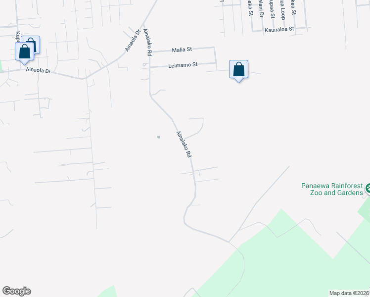 map of restaurants, bars, coffee shops, grocery stores, and more near 400 Ainalako Road in Hilo