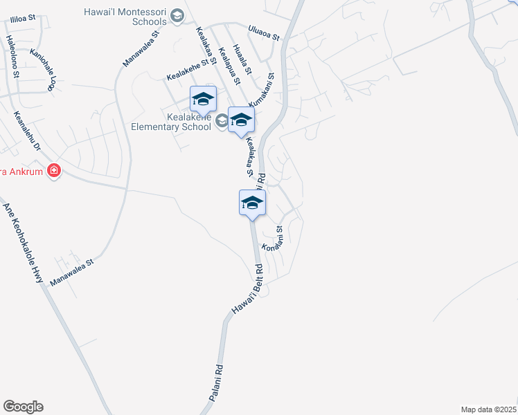 map of restaurants, bars, coffee shops, grocery stores, and more near 74-5143 Hokulii Place in Kailua-Kona