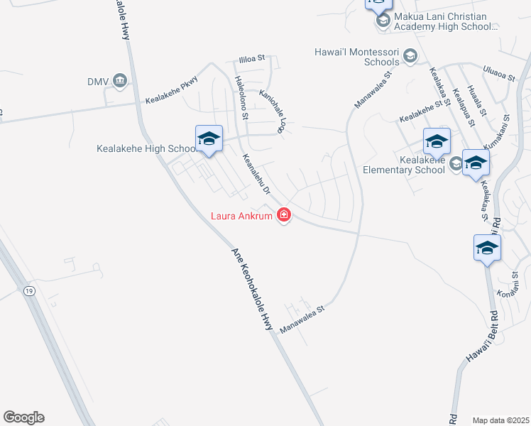 map of restaurants, bars, coffee shops, grocery stores, and more near 5210 Keanalehu Drive in Kailua-Kona