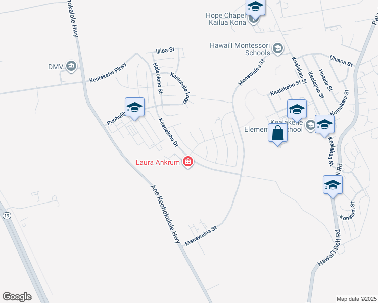 map of restaurants, bars, coffee shops, grocery stores, and more near 2858 Ohemakai Street in Kailua-Kona
