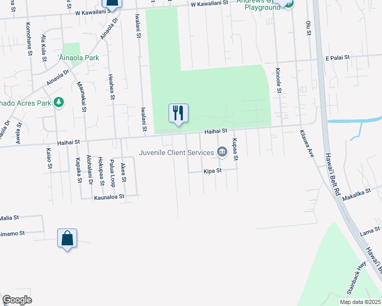 map of restaurants, bars, coffee shops, grocery stores, and more near 55 Likeke St in Hilo