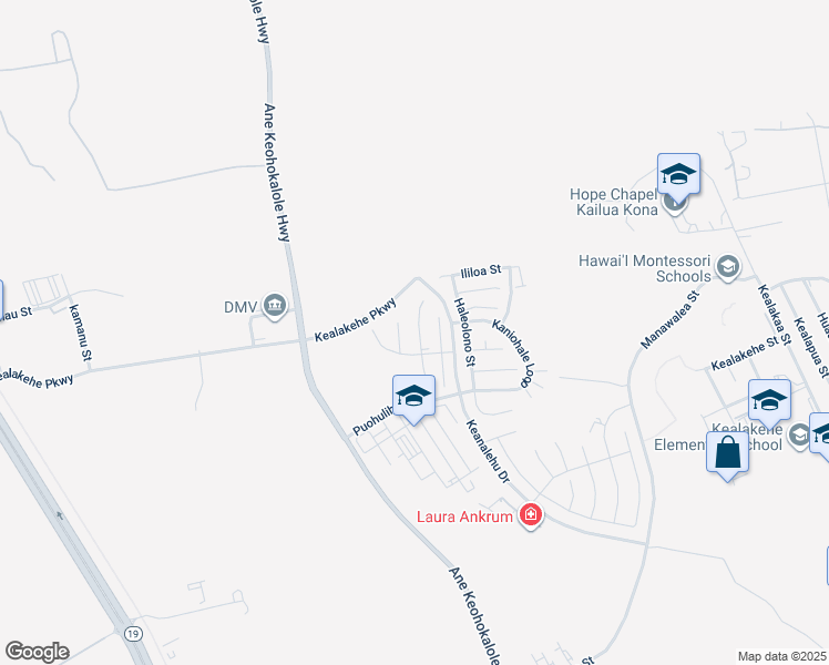 map of restaurants, bars, coffee shops, grocery stores, and more near 74-5104 Uhiuhi Place in Kailua-Kona