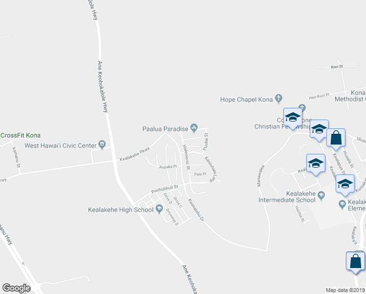 map of restaurants, bars, coffee shops, grocery stores, and more near 74-5092 Haleolono Street in Kailua-Kona