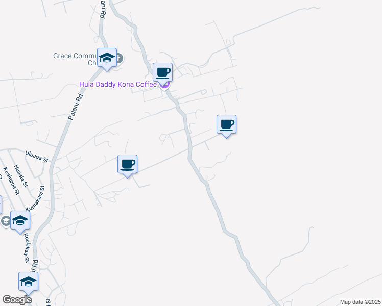 map of restaurants, bars, coffee shops, grocery stores, and more near 74-5023 Mamalahoa Highway in Holualoa