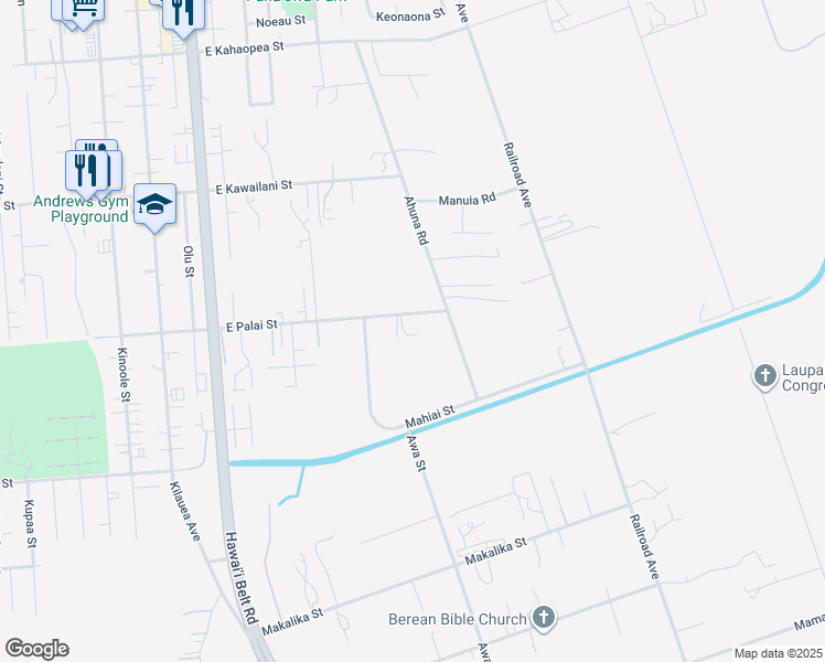 map of restaurants, bars, coffee shops, grocery stores, and more near 330 East Palai Street in Hilo
