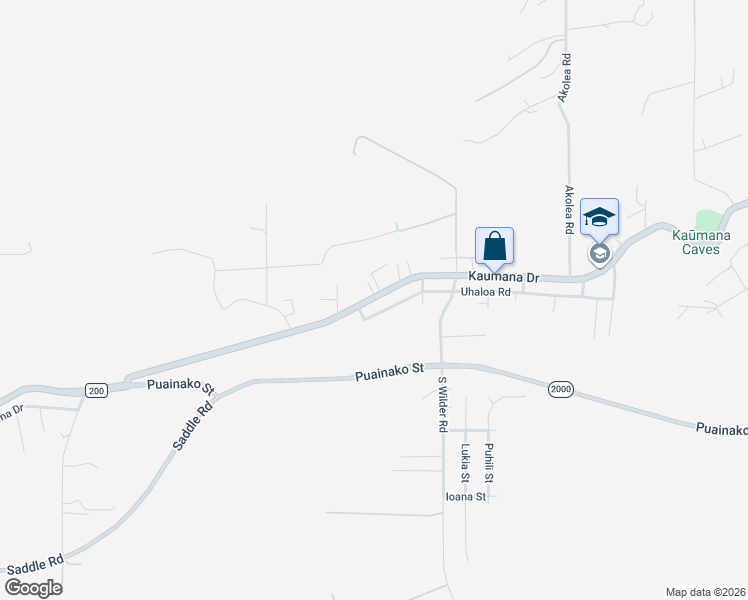 map of restaurants, bars, coffee shops, grocery stores, and more near 2101 State Route 200 in Hilo