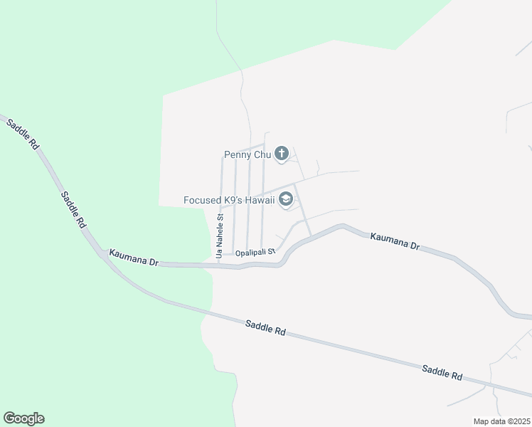 map of restaurants, bars, coffee shops, grocery stores, and more near 25-110 Pukana la Street in Hilo