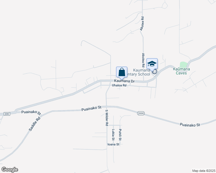 map of restaurants, bars, coffee shops, grocery stores, and more near 26 South Wilder Road in Hilo