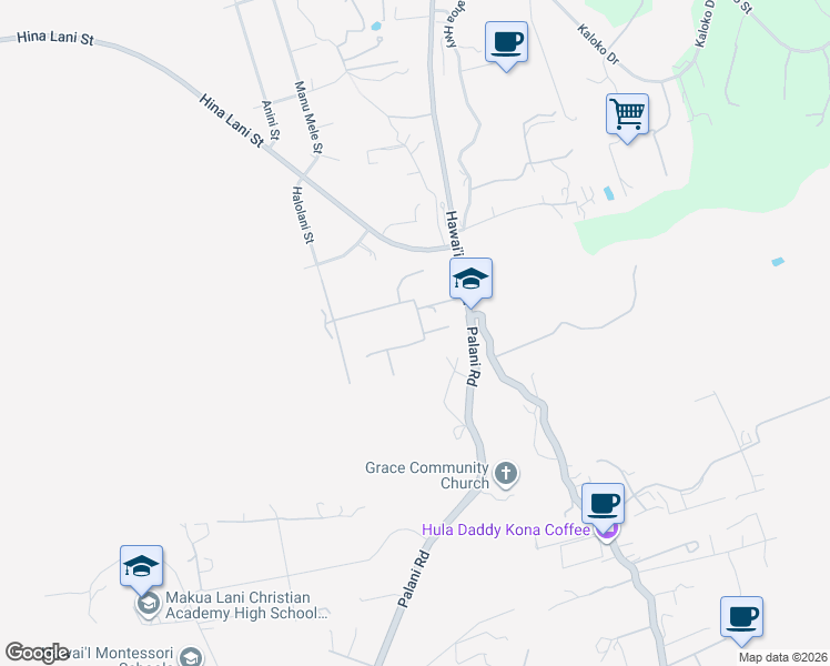 map of restaurants, bars, coffee shops, grocery stores, and more near 74-4719 Waiha Loop in Kailua-Kona
