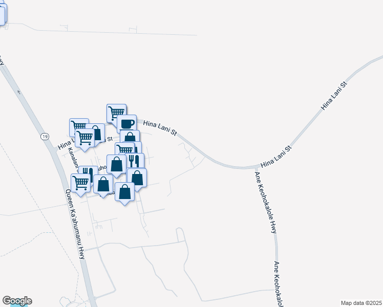 map of restaurants, bars, coffee shops, grocery stores, and more near 73-4180 Ulu Wini Place in Kailua-Kona