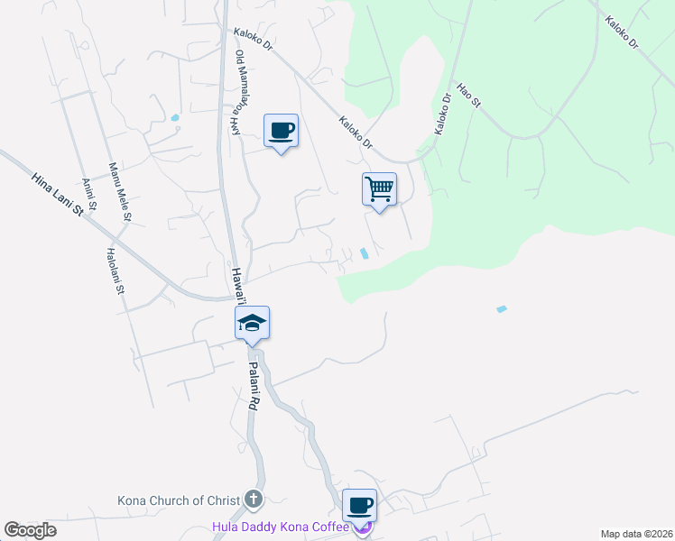 map of restaurants, bars, coffee shops, grocery stores, and more near 73-1312 Onaona Drive in Kailua-Kona