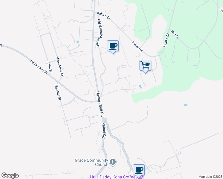 map of restaurants, bars, coffee shops, grocery stores, and more near 73-1275 Onaona Drive in Kailua-Kona