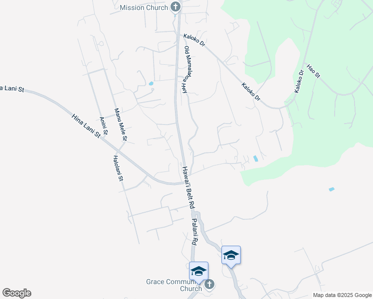 map of restaurants, bars, coffee shops, grocery stores, and more near 73-4706 Old Mamalahoa Highway in Kailua-Kona
