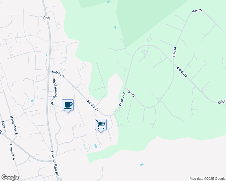 map of restaurants, bars, coffee shops, grocery stores, and more near 73-1445 Kaloko Drive in Kailua-Kona