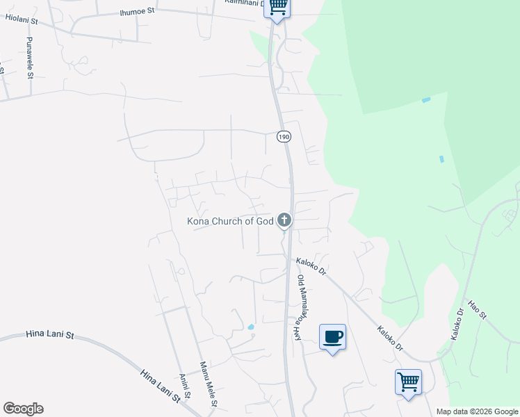 map of restaurants, bars, coffee shops, grocery stores, and more near 73-4531 Aniani Street in Kailua-Kona
