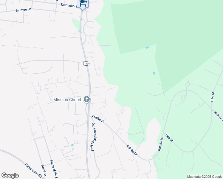 map of restaurants, bars, coffee shops, grocery stores, and more near 73-4491 Old Government Mauka Road in Kailua-Kona