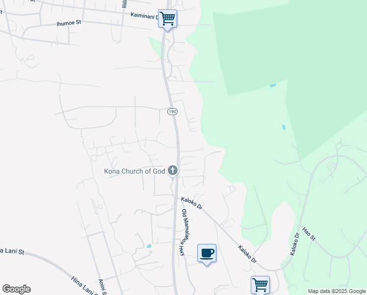 map of restaurants, bars, coffee shops, grocery stores, and more near 73-4489 Hawaiʻi Belt Road in Kailua-Kona