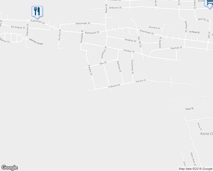 map of restaurants, bars, coffee shops, grocery stores, and more near 73-4458 Holoholo Street in Kailua-Kona