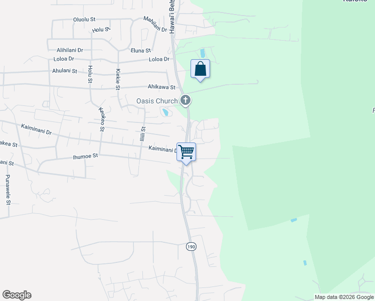 map of restaurants, bars, coffee shops, grocery stores, and more near 73-4336 Old Government Mauka Road in Kailua-Kona