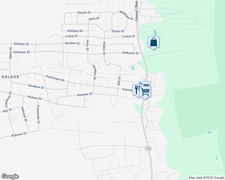 map of restaurants, bars, coffee shops, grocery stores, and more near 73-1380 Kaiminani Drive in Kailua-Kona