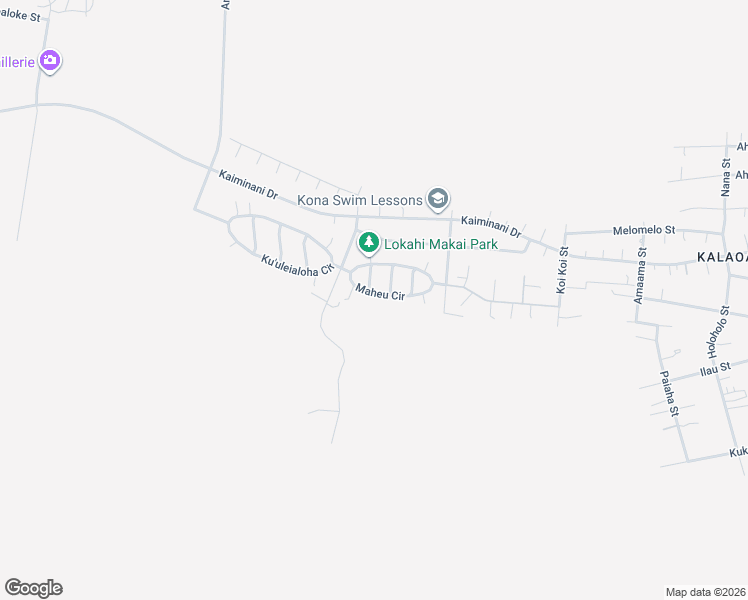 map of restaurants, bars, coffee shops, grocery stores, and more near 73-1115 Maheu Circle in Kailua-Kona
