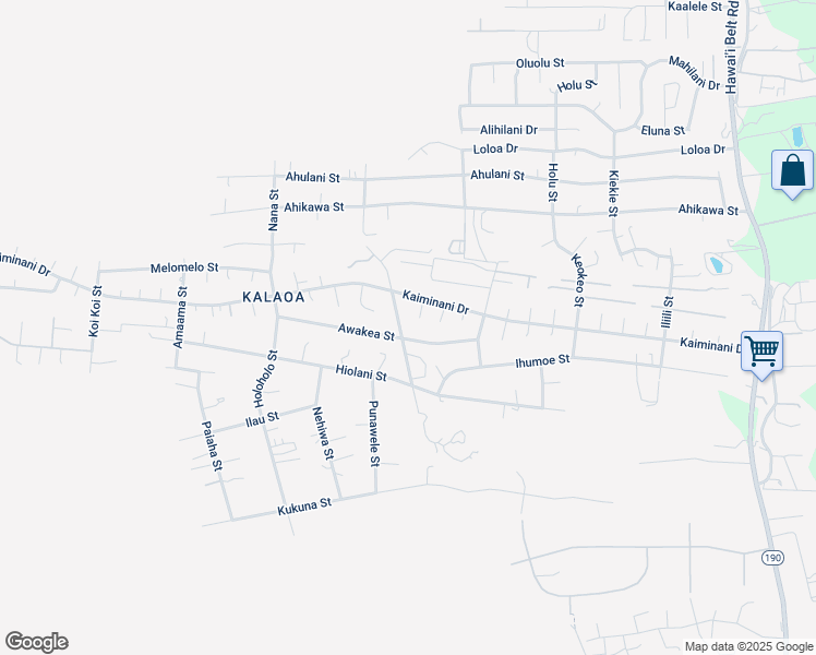 map of restaurants, bars, coffee shops, grocery stores, and more near 73-4340 Pahee Place in Kailua-Kona