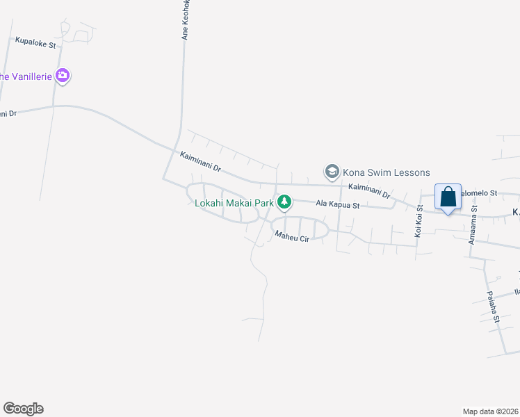 map of restaurants, bars, coffee shops, grocery stores, and more near 73-4356 Kakahiaka Street in Kailua-Kona