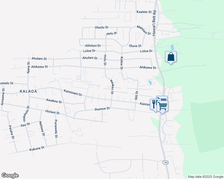 map of restaurants, bars, coffee shops, grocery stores, and more near 73-4328 Keokeo Street in Kailua-Kona