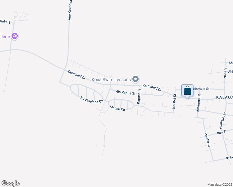 map of restaurants, bars, coffee shops, grocery stores, and more near 73-1131 Ala Kapua Street in Kailua-Kona