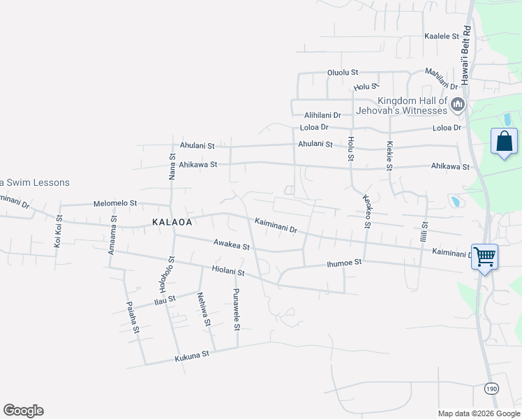 map of restaurants, bars, coffee shops, grocery stores, and more near 73-1060 Mala Pua Court in Kailua-Kona
