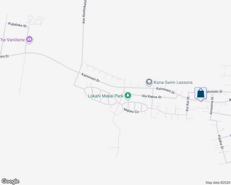 map of restaurants, bars, coffee shops, grocery stores, and more near 73-4347 Wela Place in Kailua-Kona