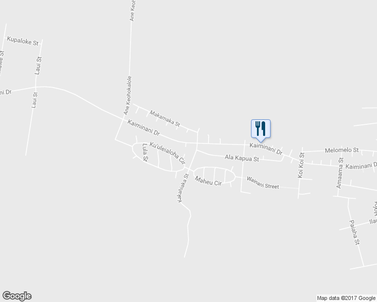 map of restaurants, bars, coffee shops, grocery stores, and more near 73-4347 Wela Place in Kailua-Kona