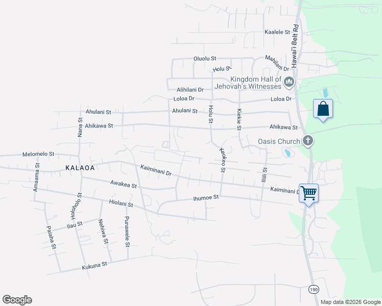 map of restaurants, bars, coffee shops, grocery stores, and more near 73-1337 Oneone Place in Kailua-Kona