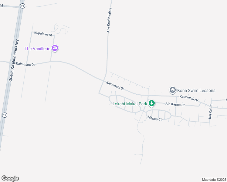 map of restaurants, bars, coffee shops, grocery stores, and more near 73-4350 Mau Loa Akau Place in Kailua-Kona