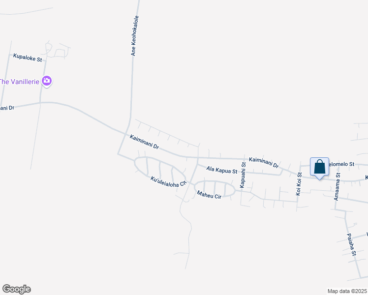 map of restaurants, bars, coffee shops, grocery stores, and more near 73-1118 Makamaka Street in Kailua-Kona