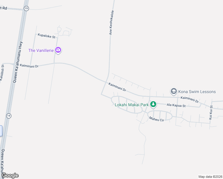 map of restaurants, bars, coffee shops, grocery stores, and more near 73-4350 Mau Loa Akau Place in Kailua-Kona