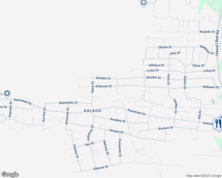 map of restaurants, bars, coffee shops, grocery stores, and more near 73-1022 Ahikawa Street in Kailua-Kona