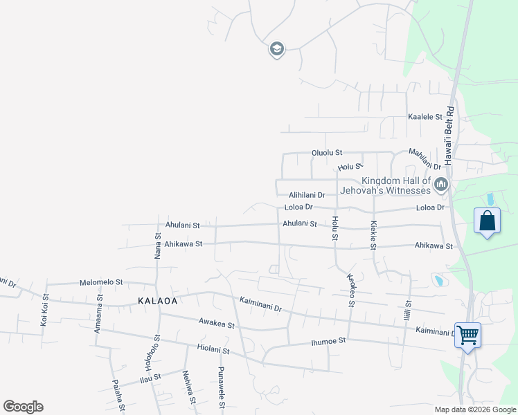 map of restaurants, bars, coffee shops, grocery stores, and more near 73-1069 Loloa Drive in Kailua-Kona