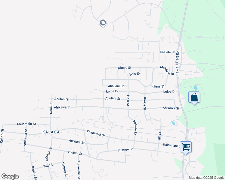 map of restaurants, bars, coffee shops, grocery stores, and more near 73-1109 Loloa Drive in Kailua-Kona