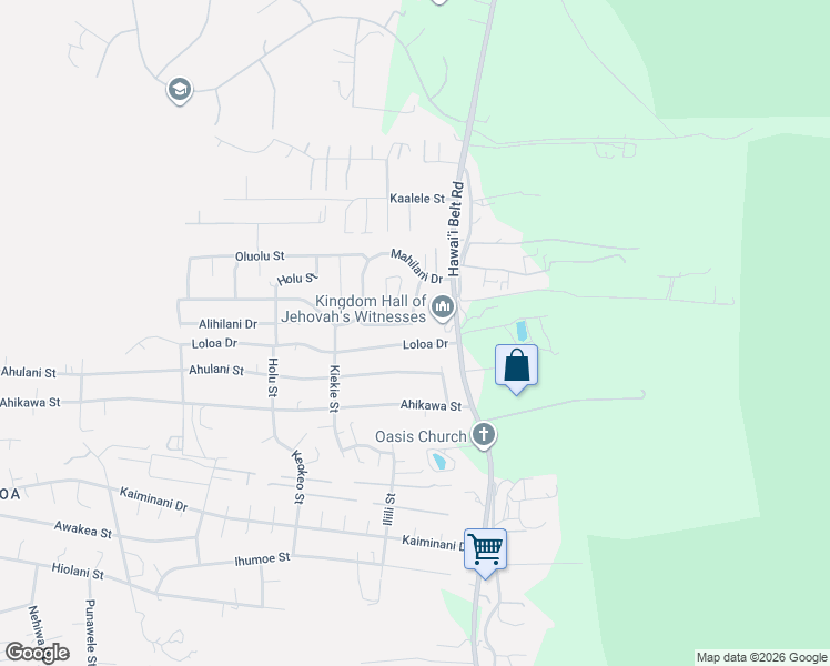 map of restaurants, bars, coffee shops, grocery stores, and more near 73-1213 Loloa Drive in Kailua-Kona