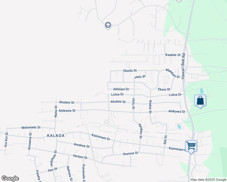 map of restaurants, bars, coffee shops, grocery stores, and more near 73-1109 Loloa Drive in Kailua-Kona