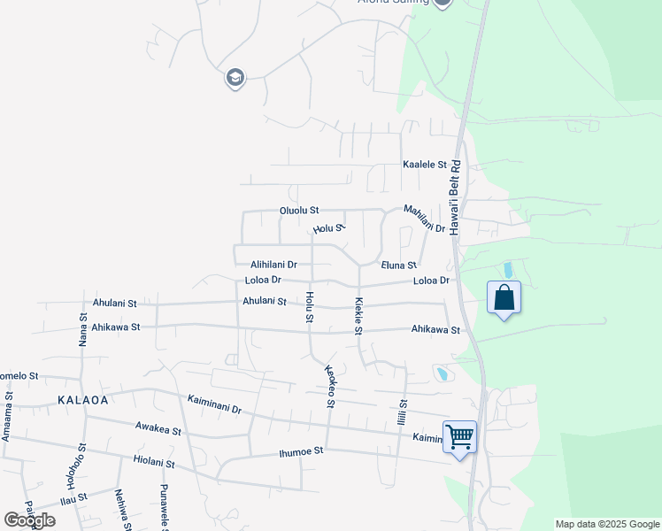 map of restaurants, bars, coffee shops, grocery stores, and more near 69 Alihilani Place in Kailua-Kona