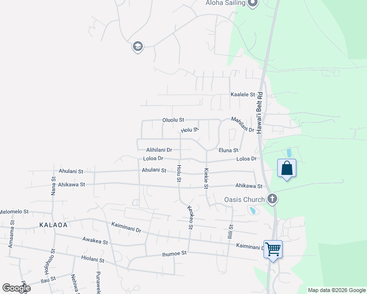map of restaurants, bars, coffee shops, grocery stores, and more near 73-1121 Mahilani Drive in Kailua-Kona