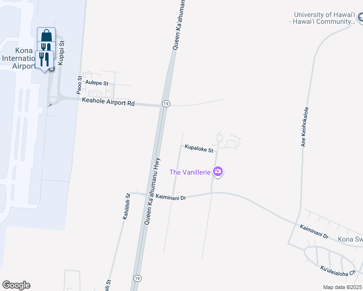 map of restaurants, bars, coffee shops, grocery stores, and more near 37 Kupaloke Street in Kailua-Kona