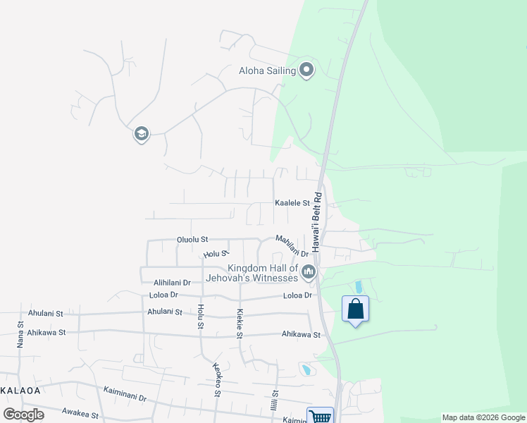 map of restaurants, bars, coffee shops, grocery stores, and more near 73-1198 Kaalele Street in Kailua-Kona