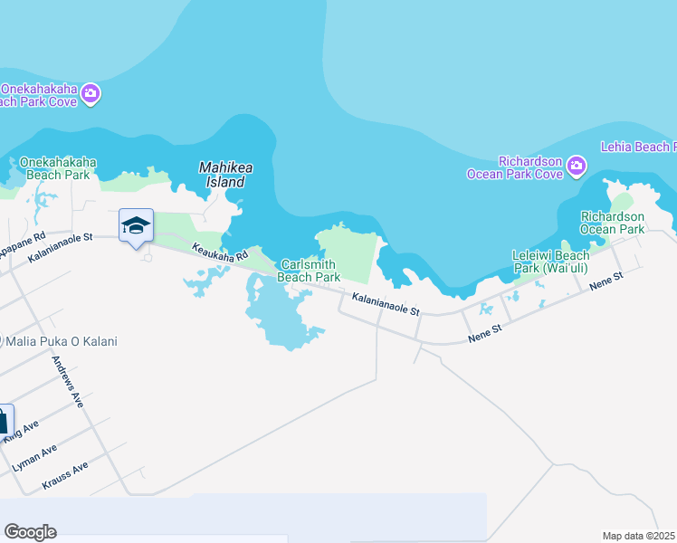 map of restaurants, bars, coffee shops, grocery stores, and more near 1879 Kalanianaole Street in Hilo