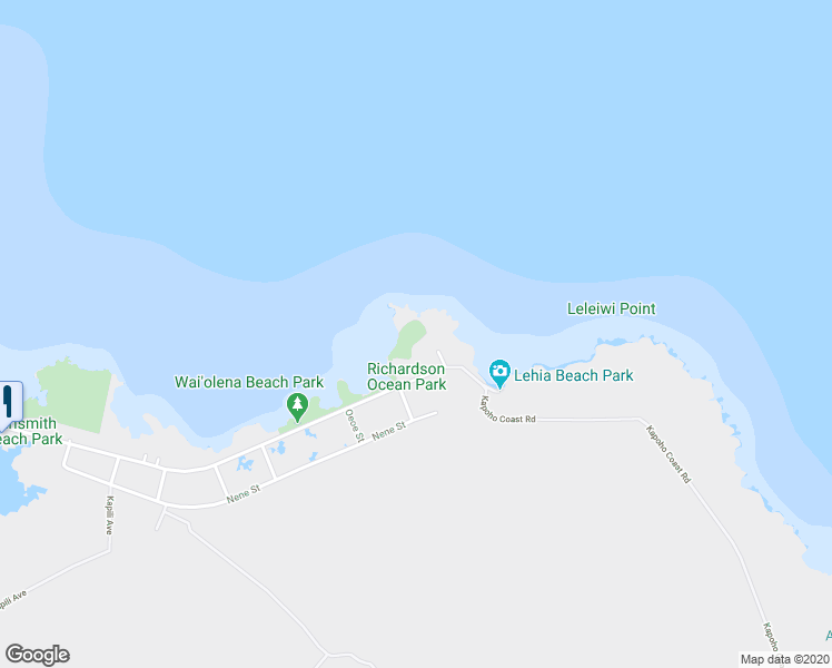 map of restaurants, bars, coffee shops, grocery stores, and more near Leleiwi Street in Hilo