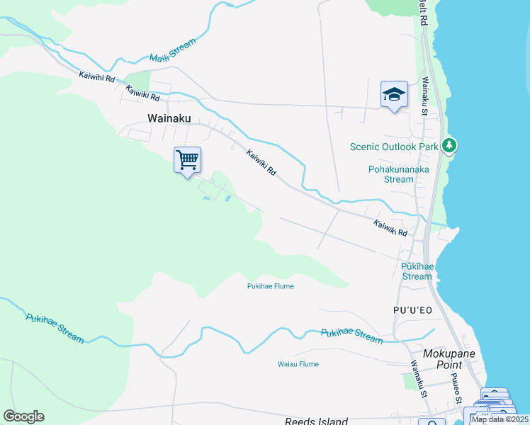 map of restaurants, bars, coffee shops, grocery stores, and more near 204 Luakaha Street in Hilo