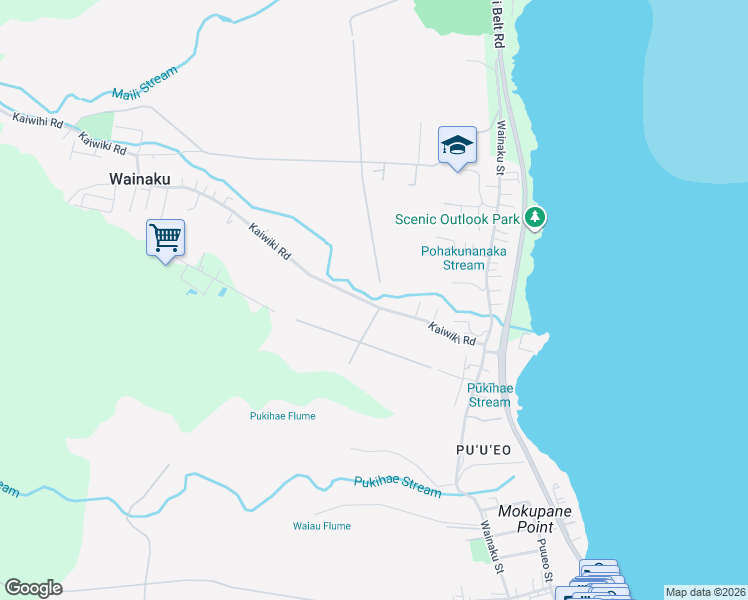 map of restaurants, bars, coffee shops, grocery stores, and more near 98 Kaiwiki Road in Hilo