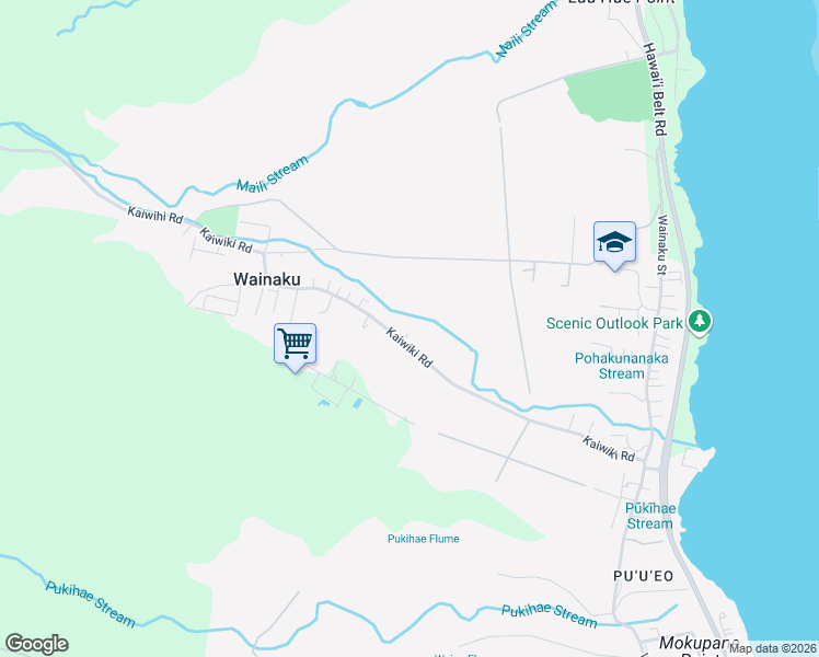 map of restaurants, bars, coffee shops, grocery stores, and more near 306 Kaiwiki Road in Hilo